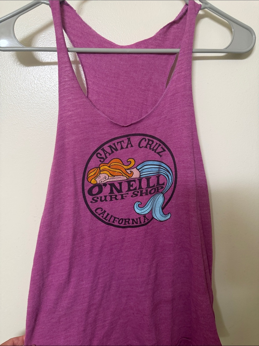 O'Neill Women's Magenta Racerback Tank with Surf Shop Graphic